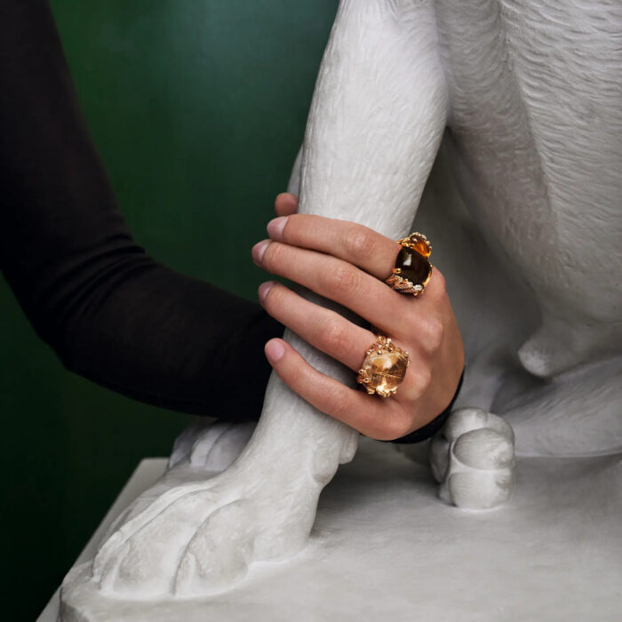 OLE LYNGGAARD COPENHAGEN  - BoHo ring double pavè i 18k gult gull - 0,43ct TW/VS diamanter - Bilde 2