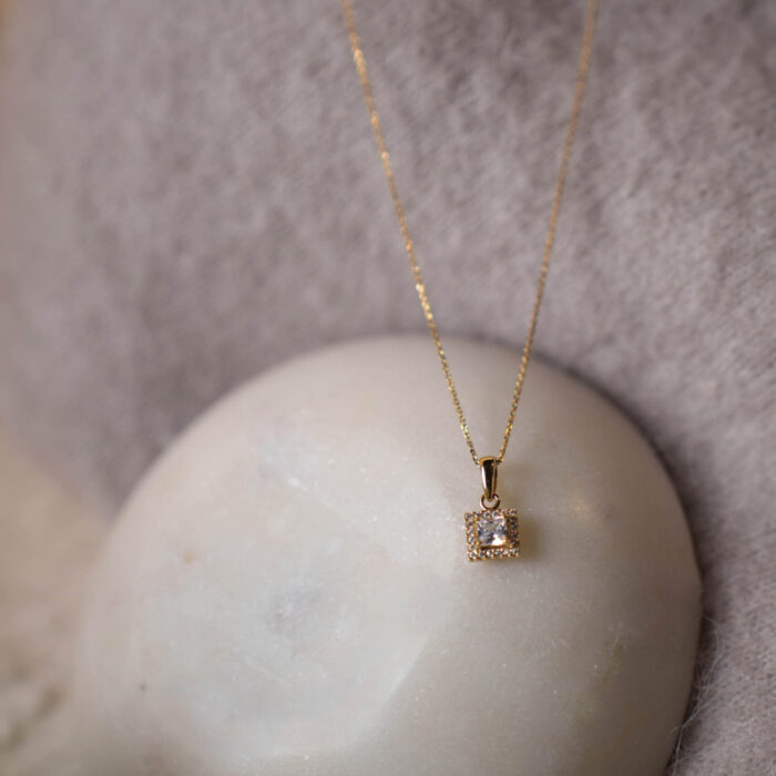 Pan Jewelry Classic - Luxe halssmykke i forgylt sølv med zirkonia - Bilde 3