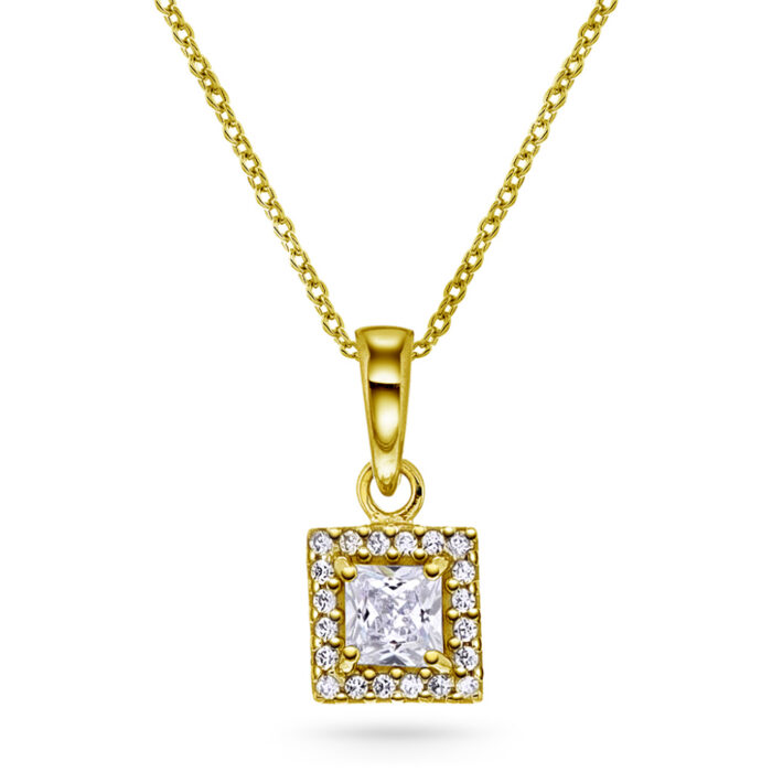 Pan Jewelry Classic - Luxe halssmykke i forgylt sølv med zirkonia
