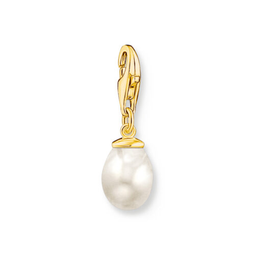 Thomas Sabo - Charm/anheng i 18k forgylt sølv med hvit ferkvannsperle