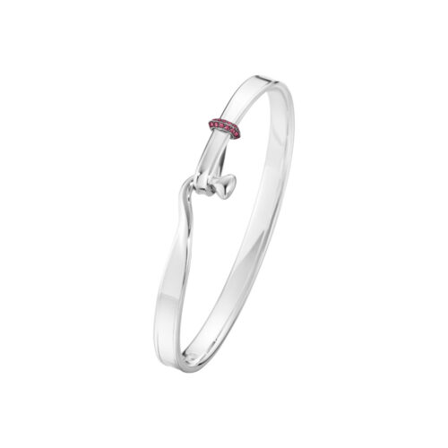 Georg Jensen - Torunn armring i sølv rosa safirer