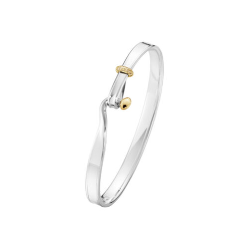 Georg Jensen - Torunn armring i sølv og gult gull med champagne farget diamanter