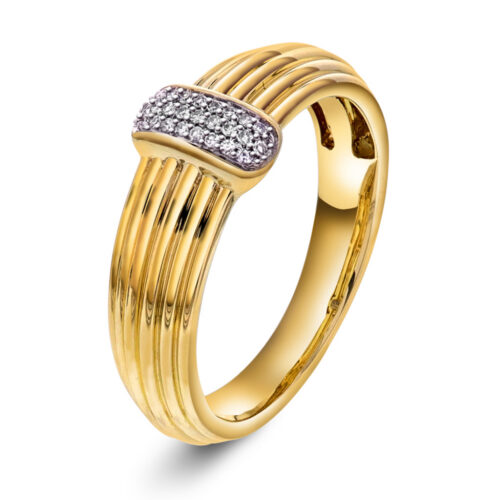 NC Christophersen - Ring i 14k gult gull med diamanter 0,05ct