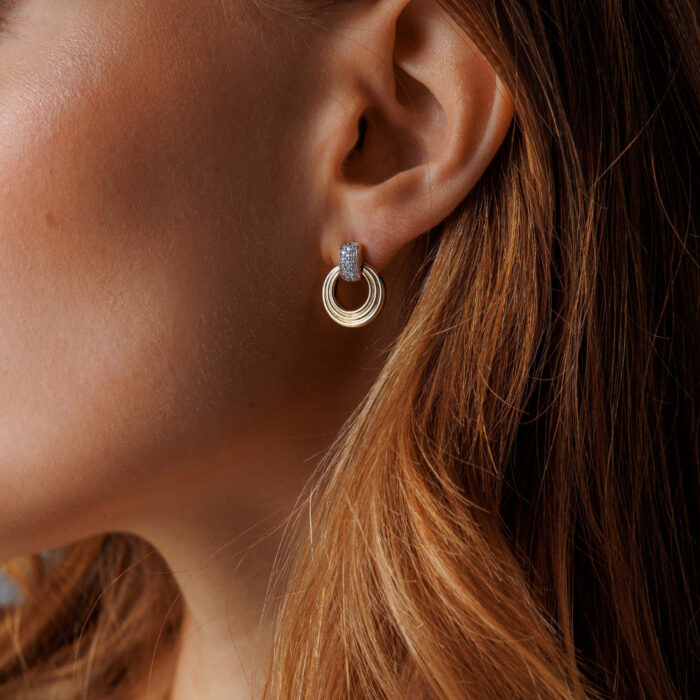 NC Christophersen - Ørepynt i 14k gult gull med diamanter 0,22ct W/SI - Bilde 2