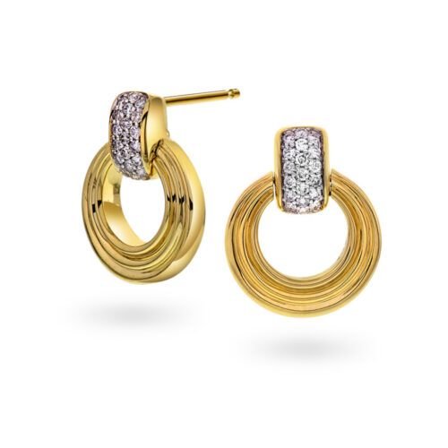NC Christophersen - Ørepynt i 14k gult gull med diamanter 0,22ct W/SI