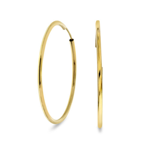 Pan Jewelry - Store øreringer i 14k gult gull - 40 mm i diameter