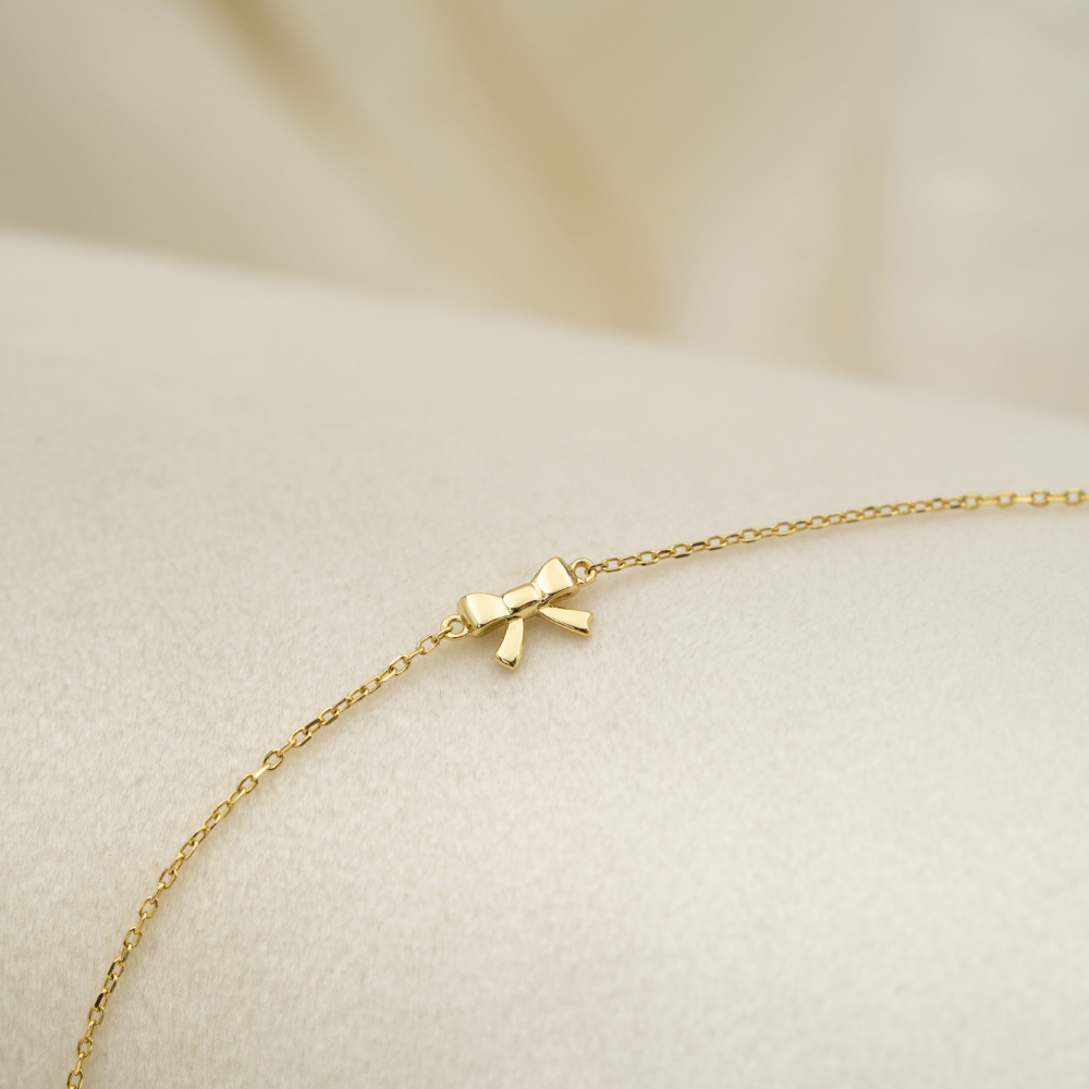 Prins & Prinsesse - Armbånd i forgylt sølv med sløyfe - Bilde 2