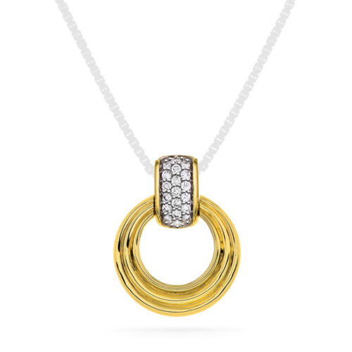 NC Christophersen - Anheng i 14k gult gull med diamanter 0,14ct W/SI