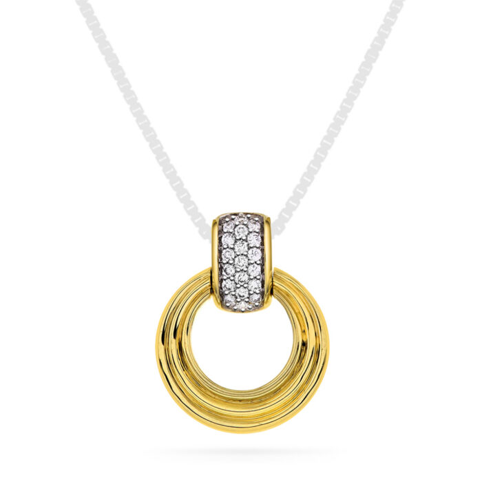 NC Christophersen - Anheng i 14k gult gull med diamanter 0,14ct W/SI
