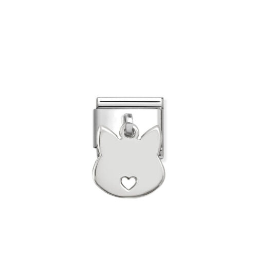 Nomination - Composable Classic CHARMS PLATES steel and 925 sterling silver (15_Cat face pendant)