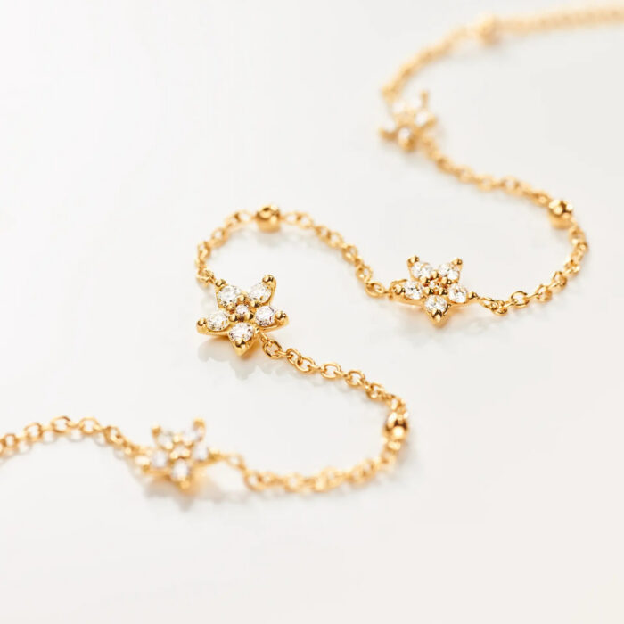 OLE LYNGGAARD COPENHAGEN - Shooting Stars Collier i 18k gult gull med 0,81 ct diamanter - 45cm, justerbart - Bilde 4