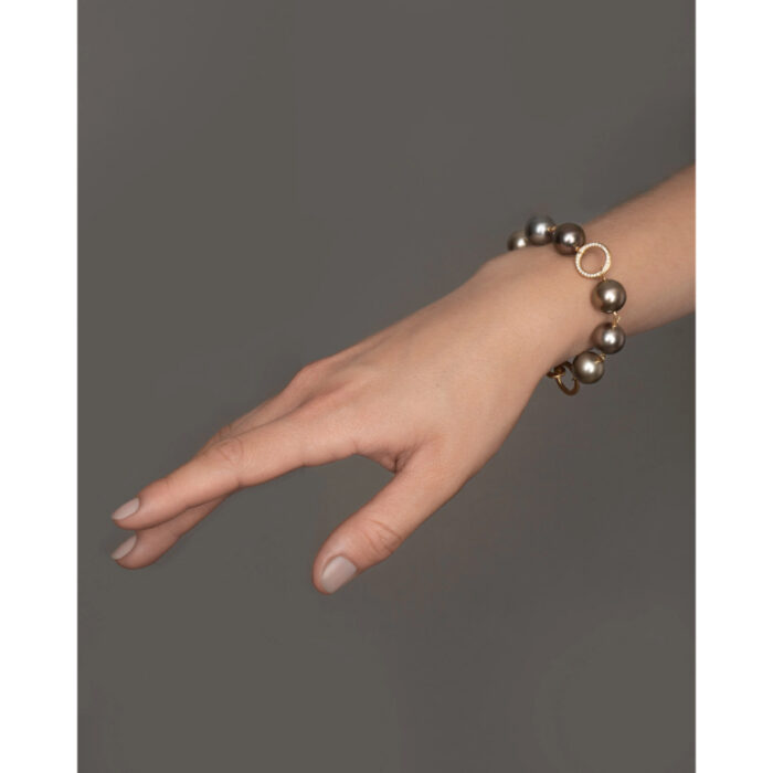 Dulong - Annelo armbånd i 18k gult gull med diamanter og Tahitiperler - Bilde 2