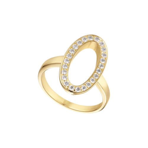 Dulong - Glow ring i 18k gult gull med diamanter