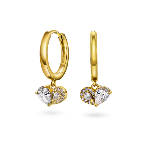 Pan Jewelry Classic - "Sammen" ørepynt i forgylt sølv med hvit zirkonia