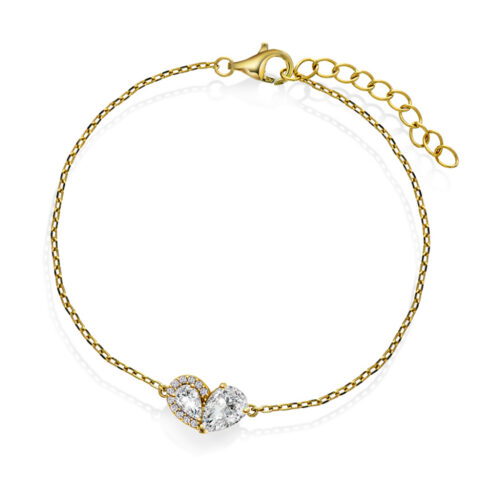Pan Jewelry Classic - "Sammen" armbånd i forgylt sølv med hvit zirkonia