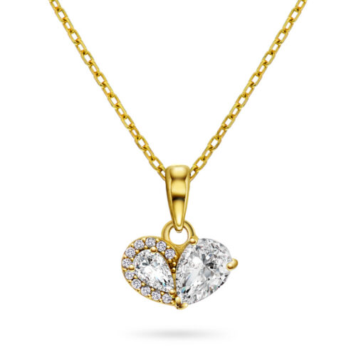Pan Jewelry Classic - "Sammen" halssmykke i forgylt sølv med hvit zirkonia