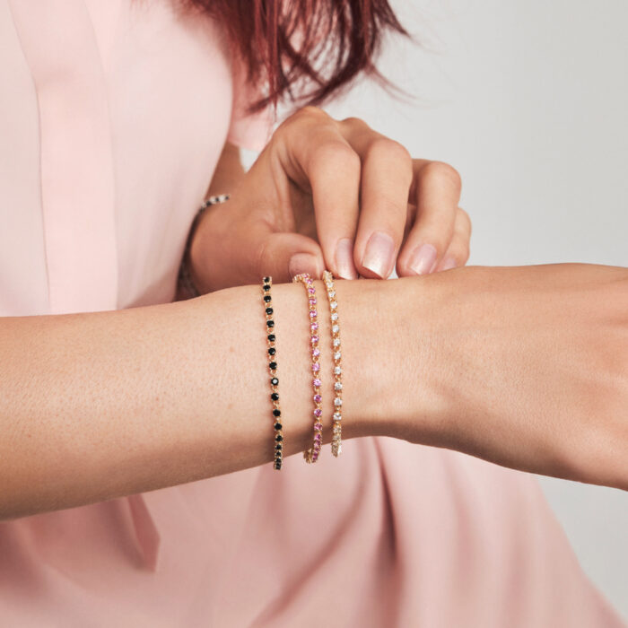 Pan Jewelry Glam - Zela armbånd i forgylt sølv med sorte zirkonia - Bilde 2