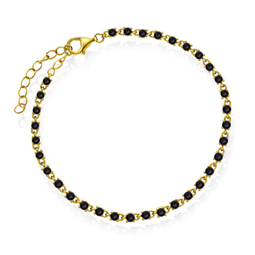 Pan Jewelry Glam - Zela armbånd i forgylt sølv med sorte zirkonia