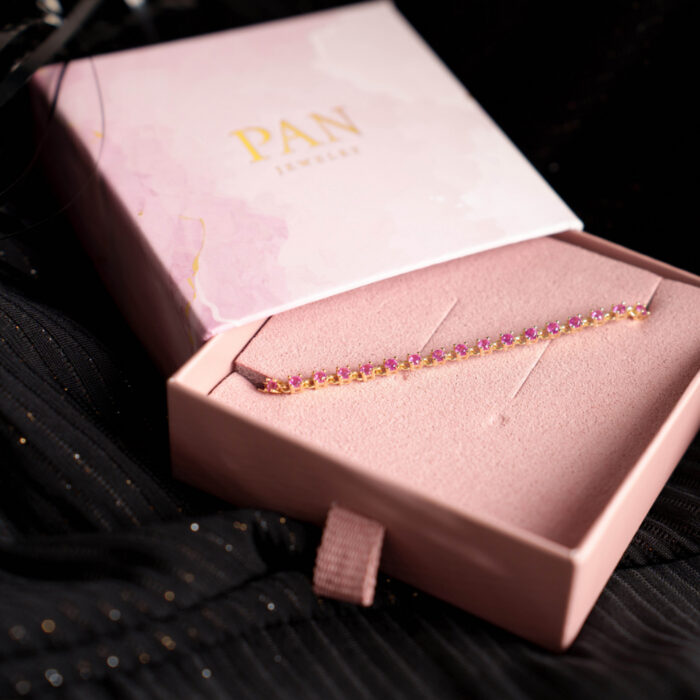 Pan Jewelry Glam - Zela armbånd i forgylt sølv med rosa zirkonia - Bilde 3
