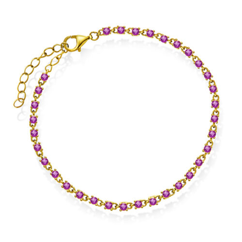Pan Jewelry Glam - Zela armbånd i forgylt sølv med rosa zirkonia