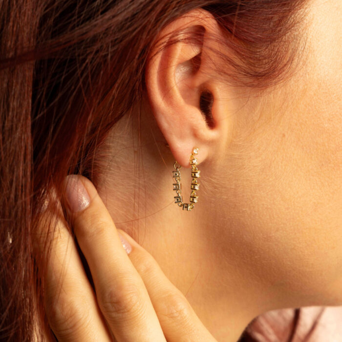 Pan Jewelry Glam - Zela ørepynt i forgylt sølv med hvit zirkonia - Bilde 2