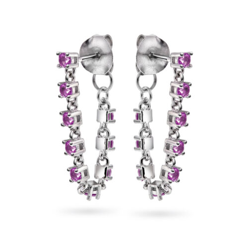 Pan Jewelry Glam - Zela ørepynt i sølv med rosa zirkonia