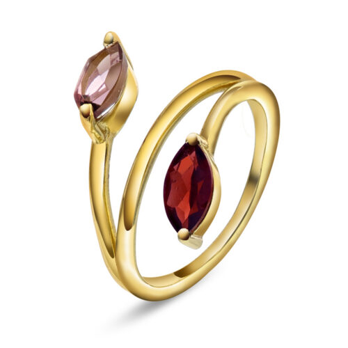 Pan Jewelry Glam - Mirage ring i forgylt sølv med rosa stener