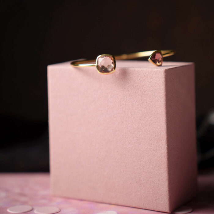 Pan Jewelry Glam - Mirage armring i forgylt sølv med rosa stener - Bilde 3