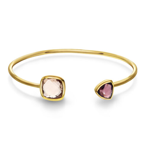 Pan Jewelry Glam - Mirage armring i forgylt sølv med rosa stener