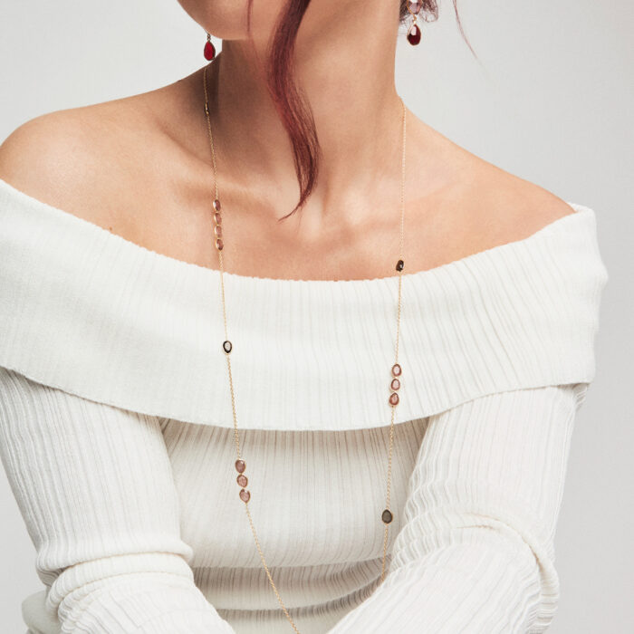 Pan Jewelry Glam - Mirage halssmykke i forgylt sølv med stener - Bilde 2