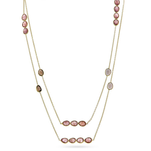 Pan Jewelry Glam - Mirage halssmykke i forgylt sølv med stener