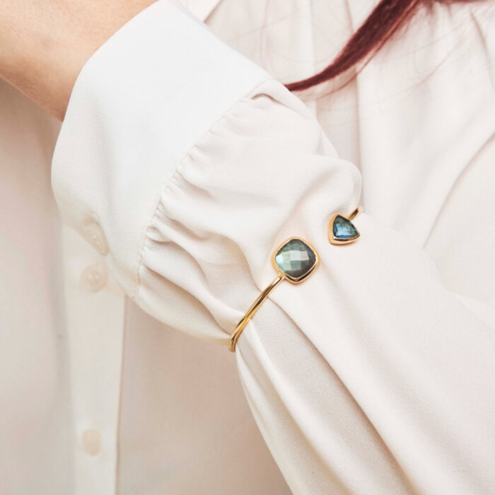 Pan Jewelry Glam - Mirage armring i forgylt sølv med blå stener - Bilde 3