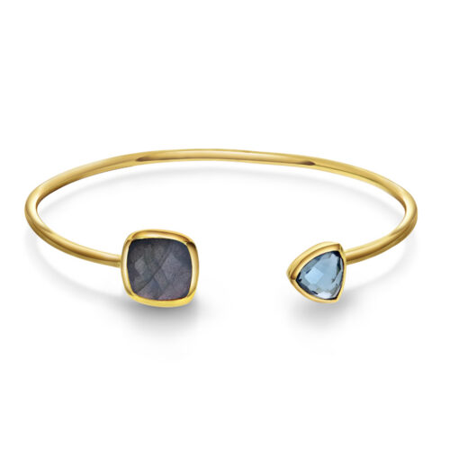 Pan Jewelry Glam - Mirage armring i forgylt sølv med blå stener