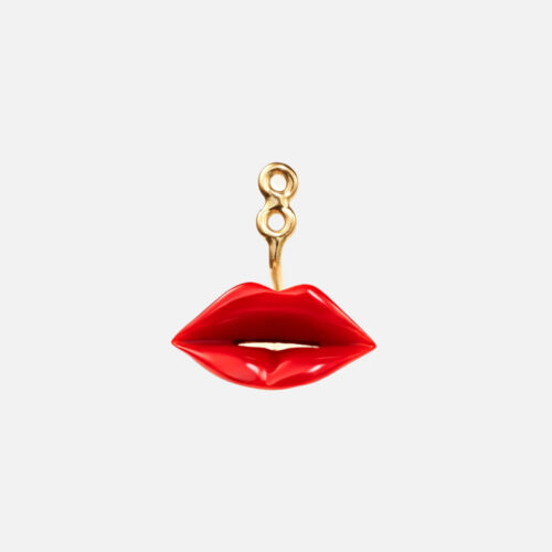 OLE LYNGGAARD COPENHAGEN - Vedheng for ørepynt i gult gull med korall - Hot Lips