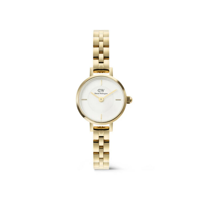 Daniel Wellington - Petite Mini 19 Arch 3-Link Gullfarget / Hvit 19mm