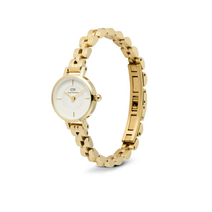 Daniel Wellington - Petite Mini 19 Arch 3-Link Gullfarget / Hvit 19mm - Bilde 2