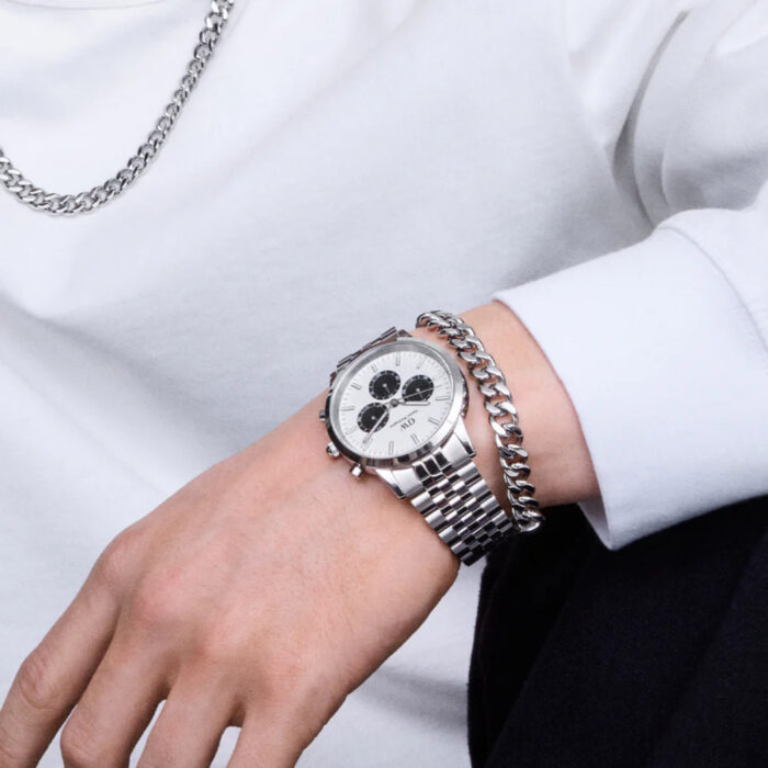 Daniel Wellington - Iconic 42 Chronograph Arch 5-Link Stål / Off-white 42mm - Bilde 2