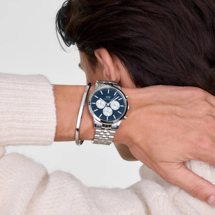 Daniel Wellington - Iconic 42 Chronograph Arch 5-Link Stål / Blå 42mm - Bilde 2