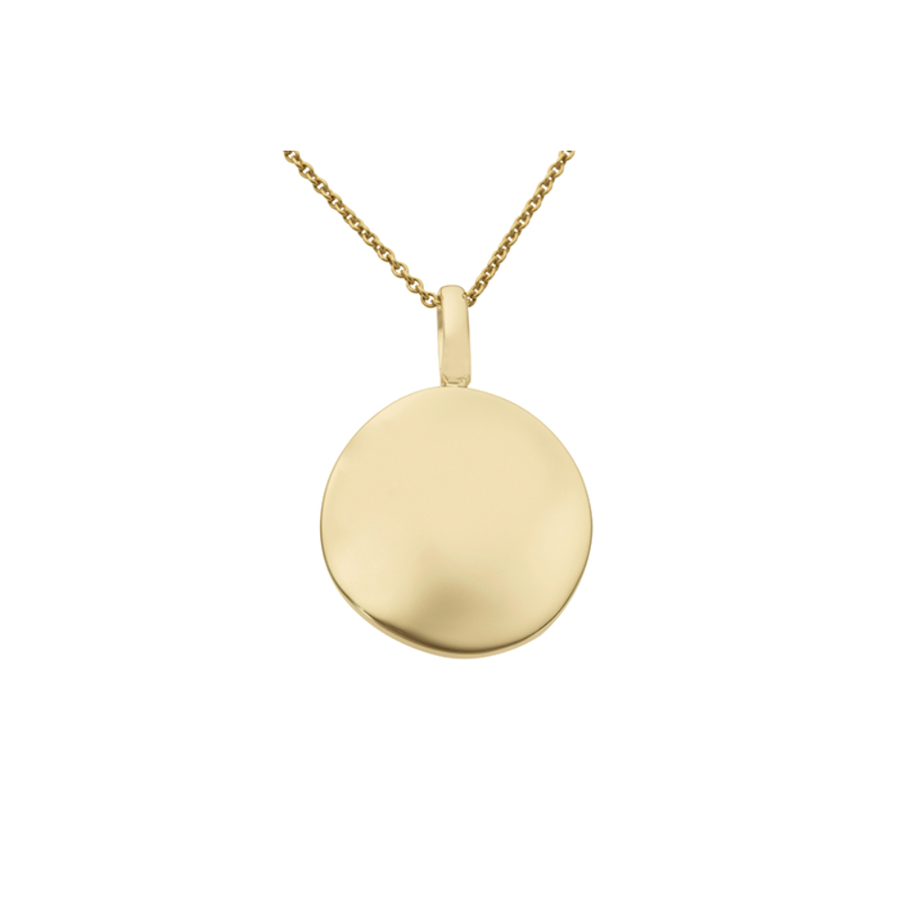 Gold by Frisenberg- Anheng bølgete plate i gult gull med 42 cm sølvkjede