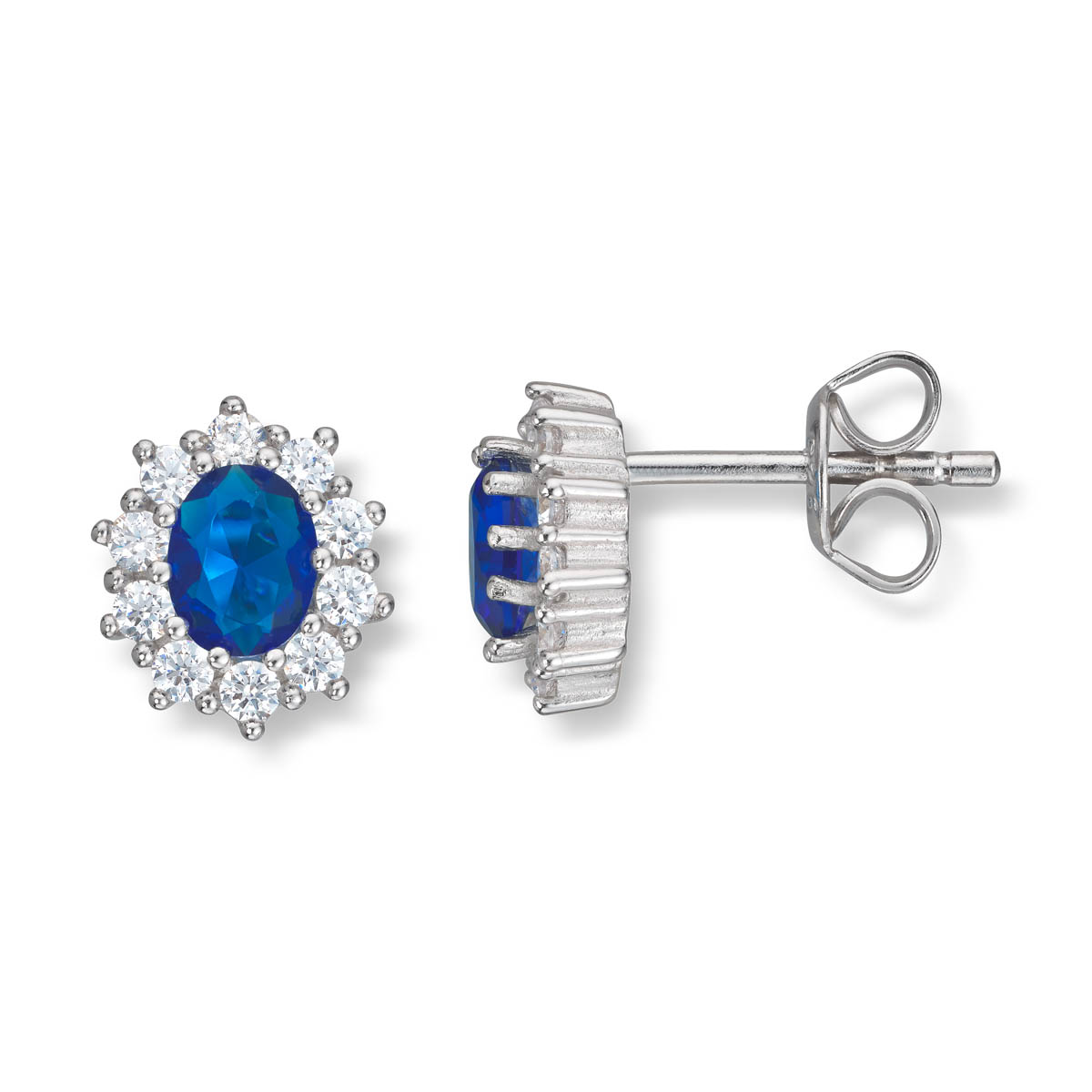 Silver by Frisenberg - Ørepynt i sølv med safir i krystall og zirkoniasteiner