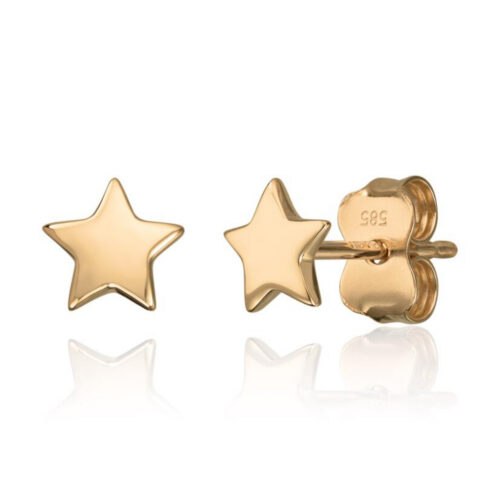 Espeland- Ørepynt i gult gull 585 med stjerneform