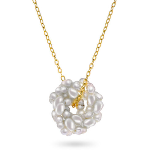 Sandra Lyng x Pan Jewelry - Halssmykke i forgylt sølv - Perlefnugg