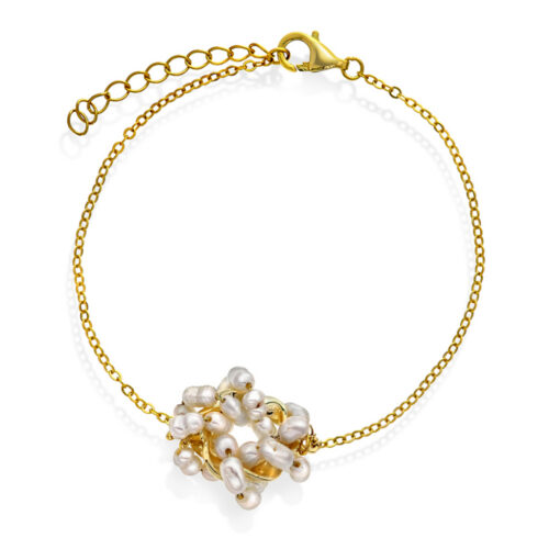 Sandra Lyng x Pan Jewelry - Armbånd i forgylt sølv - Perlefnugg