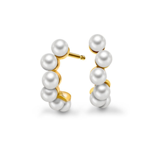 Sandra Lyng x Pan Jewelry - Ørepynt i forgylt sølv - Perlefnugg