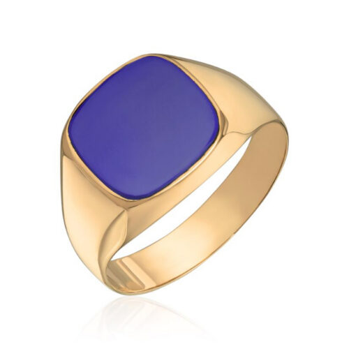 Espeland- Ring i gult gull 14K med Lapis sten