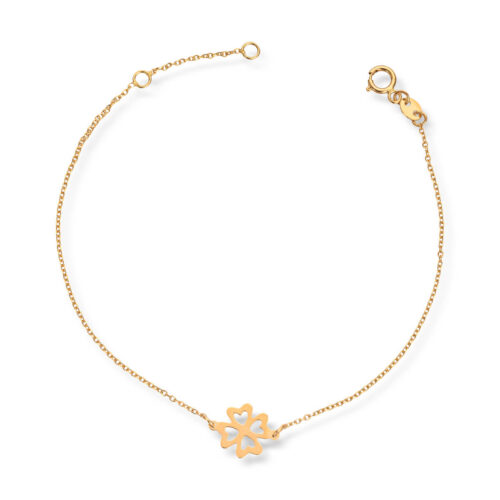 Gold By Frisenberg- Gullarmlenke med firkløver.