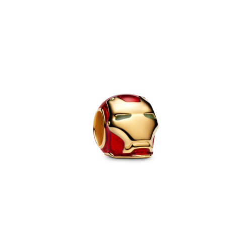 Pandora - Marvel Iron Man hjelm-charm - 14 k gullbelegg