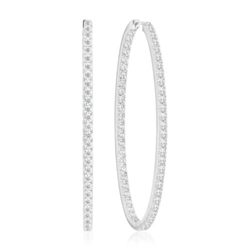 Sif Jakobs - Ellisse øreringer i rhodinert sølv med zirkonia, Grande