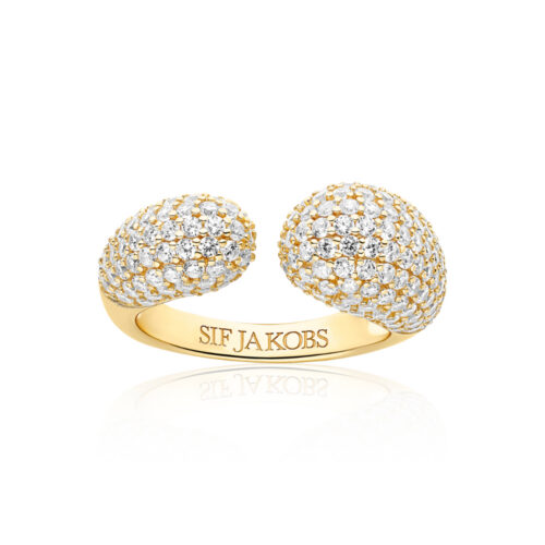 Sif Jakobs - Goccia ring i 18k gullforgylt sølv med zirkonia