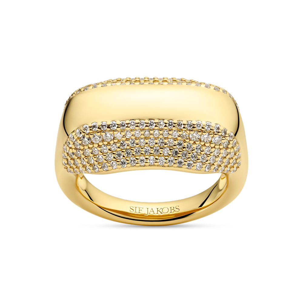 Sif Jakobs - Borsa ring i gullforgylt sølv med zirkonia - Bilde 2